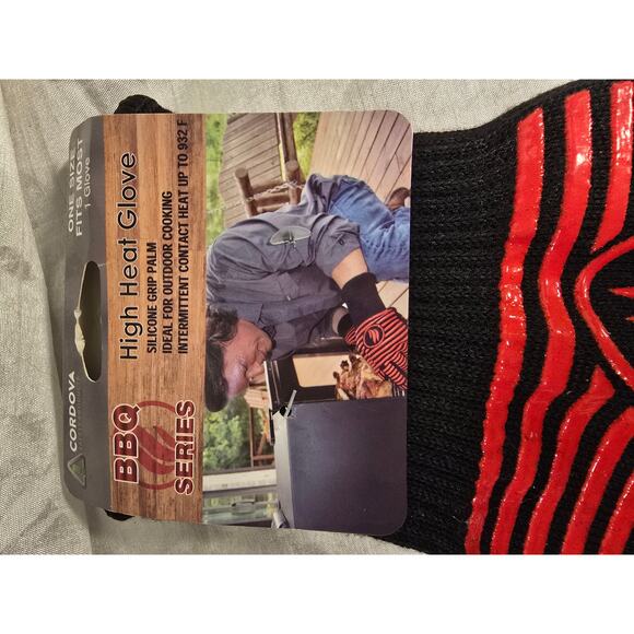 Cordova 11" Machine-Knit BBQ Silicone Grip Oven / Grill Glove - Picture 2 of 5